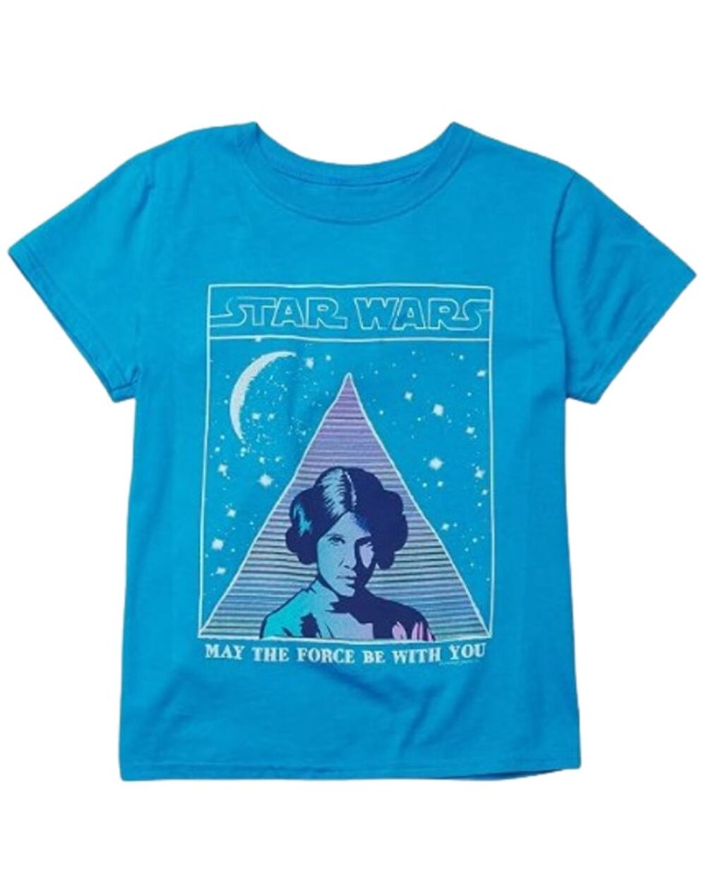 JUNK FOOD Girl's Star Wars Princess Leia T-Shirt Size 10/12 LARGE Blue NWT